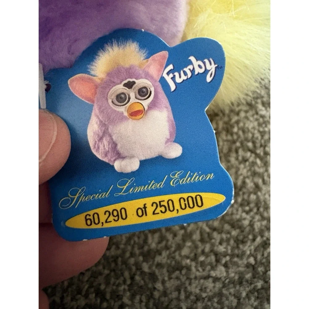 Vintage Furby Purple Yellow Springtime Blue Eyes Limited Edition Works 1999